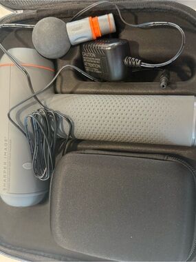 Sharper Image Gray Handheld Massager with Orange Accent